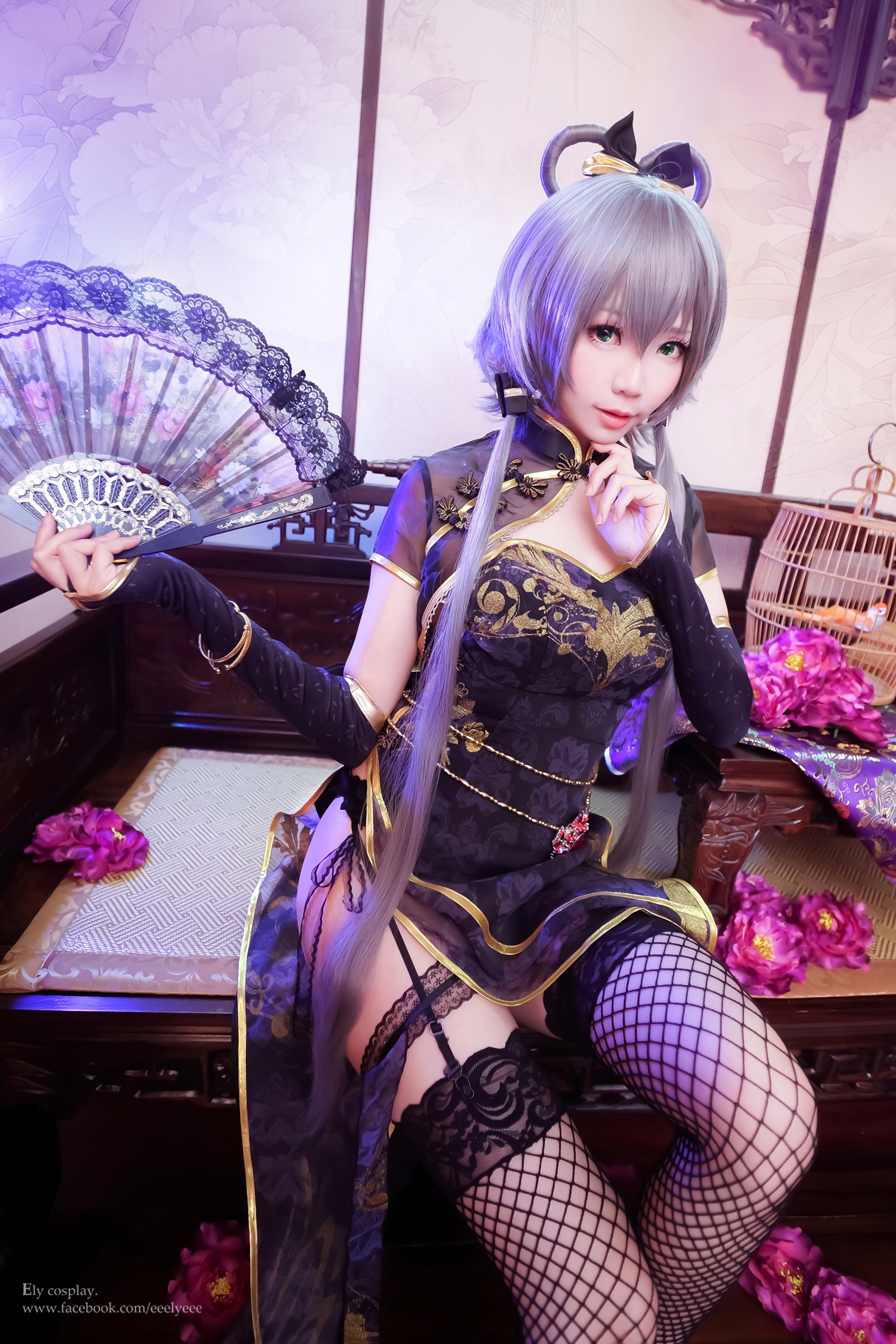 图片[1]-ElyEE子 – NO.049 天依金丝雀旗袍 [13P]-XikXak
